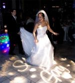 Custom Wedding Gobo & Happy Bride