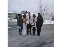 Skaneatles NY Nov Wedding Outside at Gazebo